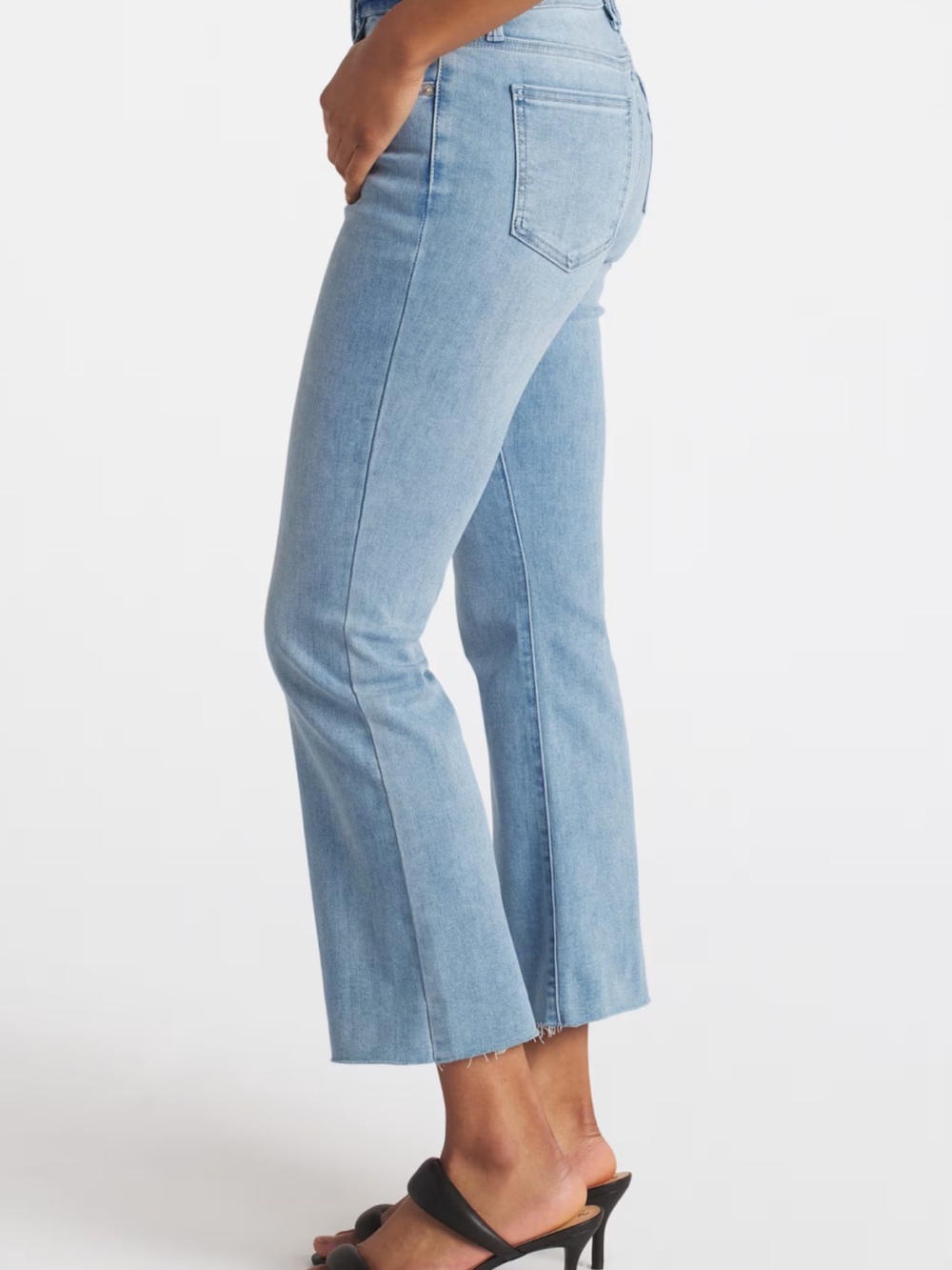 Just USA high rise scissor cut cropped flare jeans